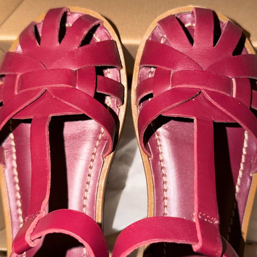 ZARA GIRLS Leather Fisherman Sandals LIMITED EDITION Size Girls 2.5 - Picture 9 of 12